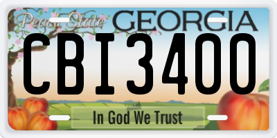 GA license plate CBI3400