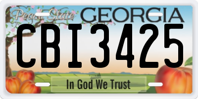 GA license plate CBI3425