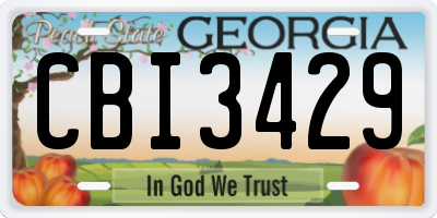 GA license plate CBI3429