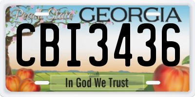 GA license plate CBI3436