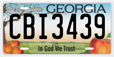 GA license plate CBI3439