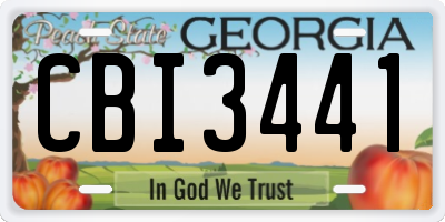 GA license plate CBI3441
