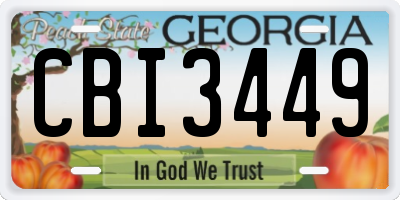 GA license plate CBI3449