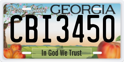 GA license plate CBI3450