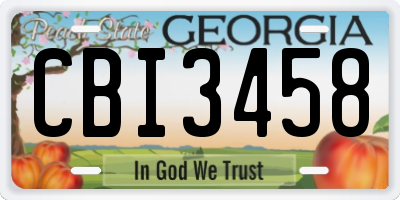 GA license plate CBI3458