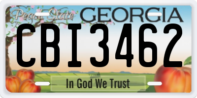 GA license plate CBI3462