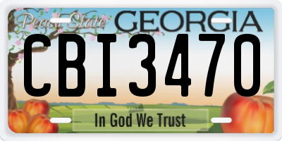 GA license plate CBI3470