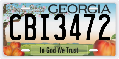 GA license plate CBI3472