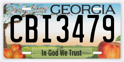 GA license plate CBI3479
