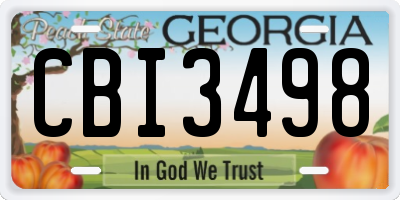 GA license plate CBI3498