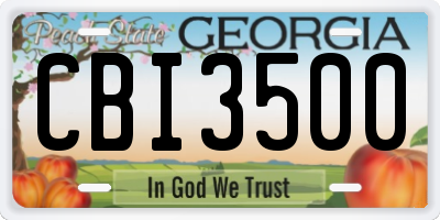 GA license plate CBI3500