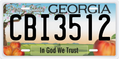 GA license plate CBI3512