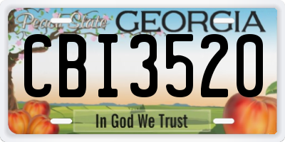 GA license plate CBI3520