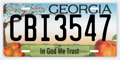 GA license plate CBI3547
