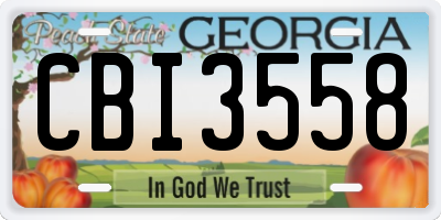 GA license plate CBI3558