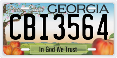 GA license plate CBI3564
