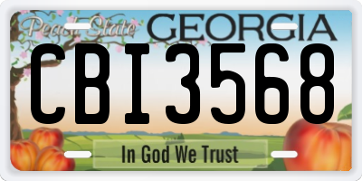 GA license plate CBI3568