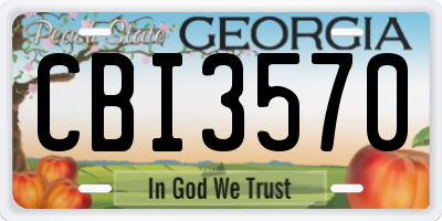 GA license plate CBI3570
