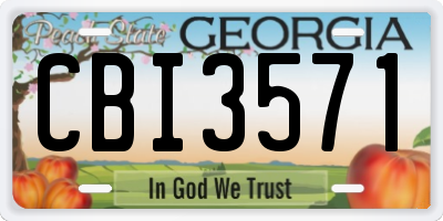 GA license plate CBI3571