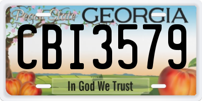 GA license plate CBI3579