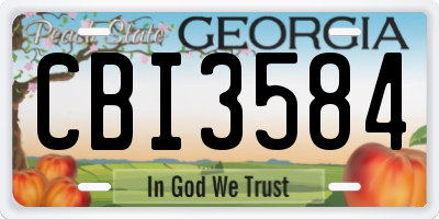 GA license plate CBI3584