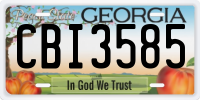 GA license plate CBI3585