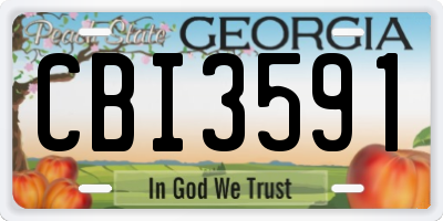 GA license plate CBI3591