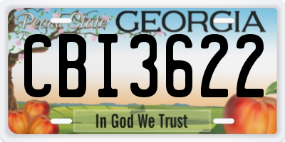 GA license plate CBI3622