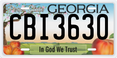 GA license plate CBI3630