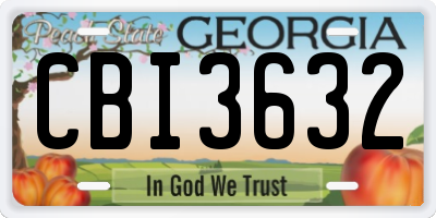 GA license plate CBI3632