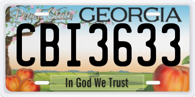 GA license plate CBI3633