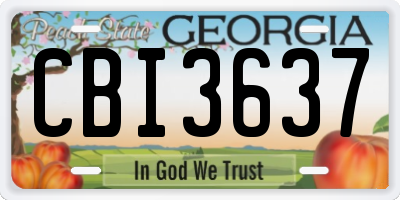 GA license plate CBI3637