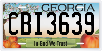 GA license plate CBI3639