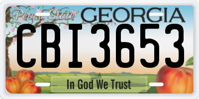 GA license plate CBI3653
