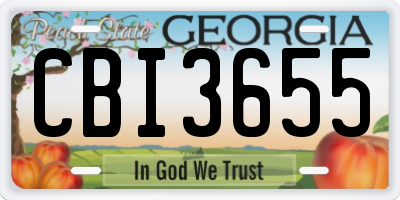GA license plate CBI3655