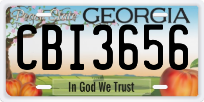 GA license plate CBI3656