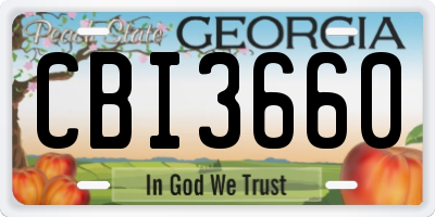 GA license plate CBI3660