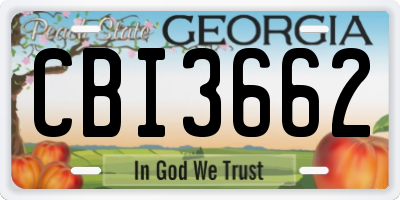 GA license plate CBI3662