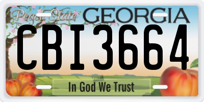 GA license plate CBI3664
