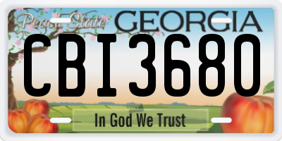 GA license plate CBI3680
