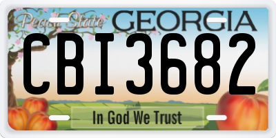 GA license plate CBI3682