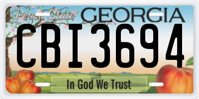 GA license plate CBI3694