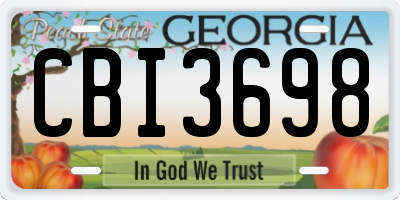 GA license plate CBI3698