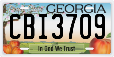 GA license plate CBI3709
