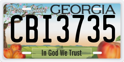 GA license plate CBI3735