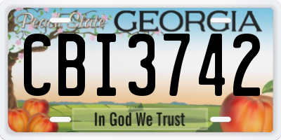 GA license plate CBI3742