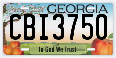 GA license plate CBI3750