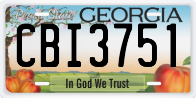 GA license plate CBI3751