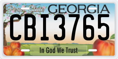 GA license plate CBI3765