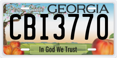 GA license plate CBI3770